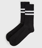 New Look Black Sports Stripe Socks